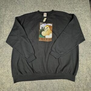 VTG Disney Sweatshirt Sz 4XL Black Happily Grumpy Dwarf Crew Neck 90s Y2K - NEW